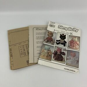 Simplicity 7205 Abbies Jiffy Kittys Cats Stuffed Plush Toy DIY Sewing Pattern